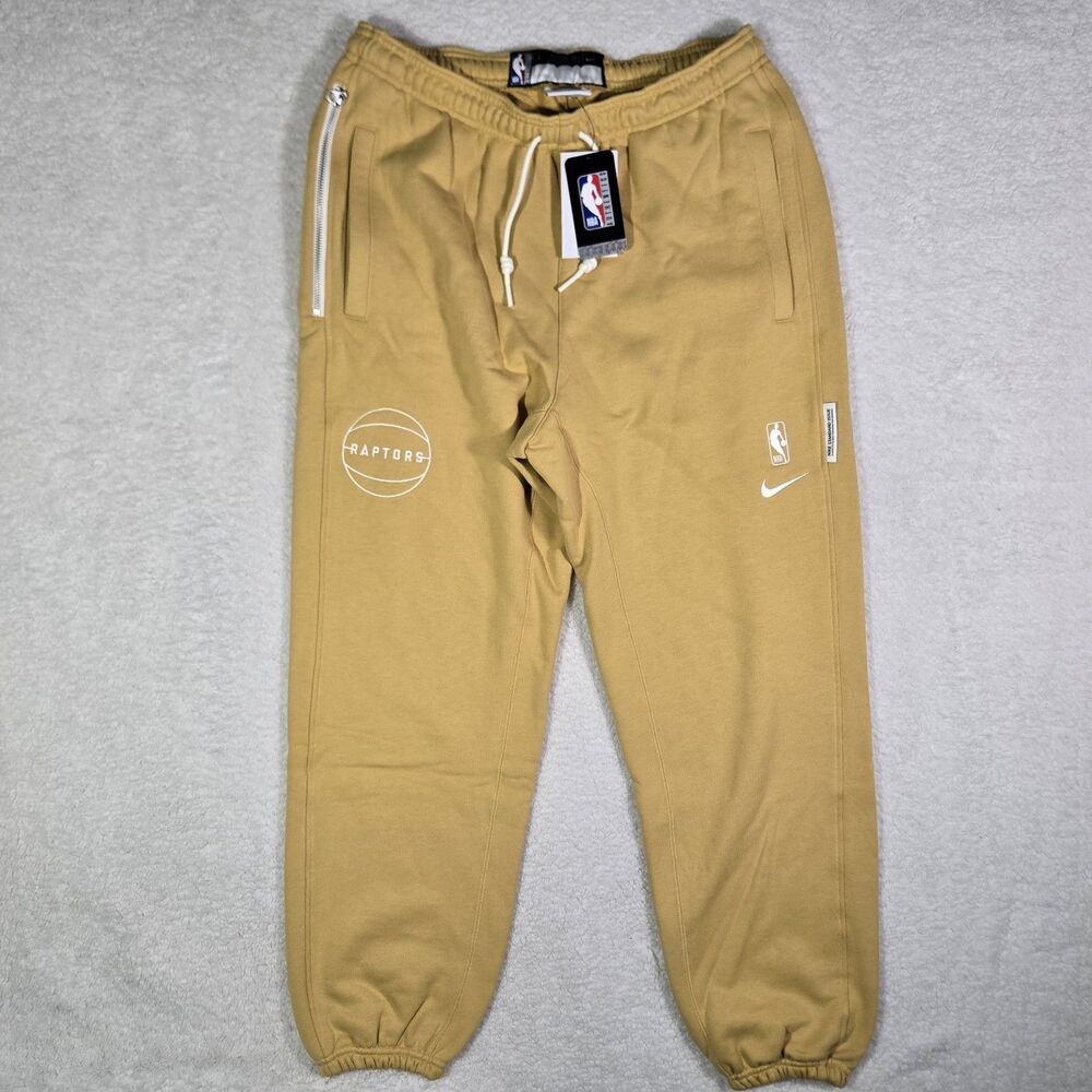 Nike Team Issued Toronto Raptors Sweatpants Joggers Mens Large‎ Wheat Gold